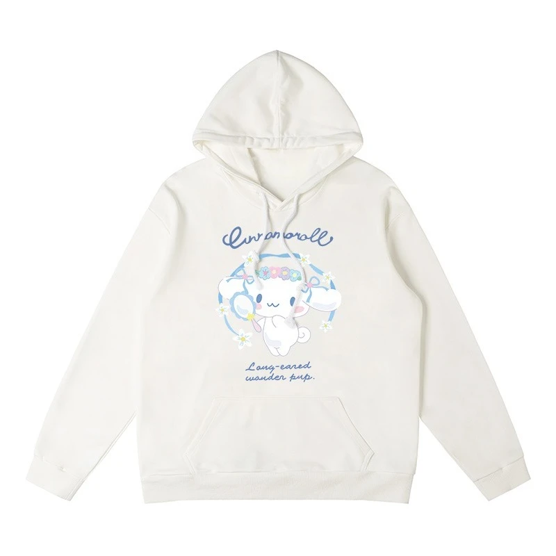 

Sanrio collaboration hoodie women's hooded hoodie Cinnamoroll Melody Kuromi Hello Kitty women's sportswear couple hooded hoodie