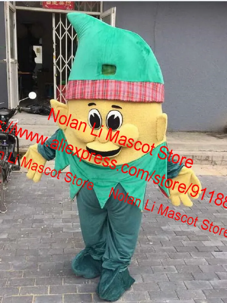 Costume de mascotte nain avec casque oligMaterial, dessin animé, anime, cosplay, fête d'anniversaire, publicité, jeu, festival, événement, offre spéciale, 643