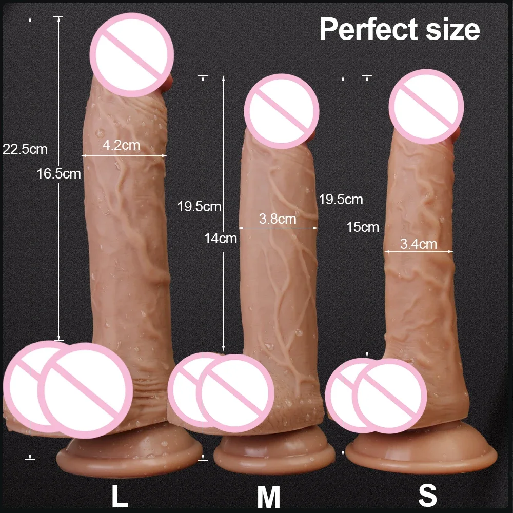 Consolador realista de 22,5 cm para mujer, Juguetes sexuales anales, pene falso grande enorme con ventosa, punto G Flexible, eje curvo y bola