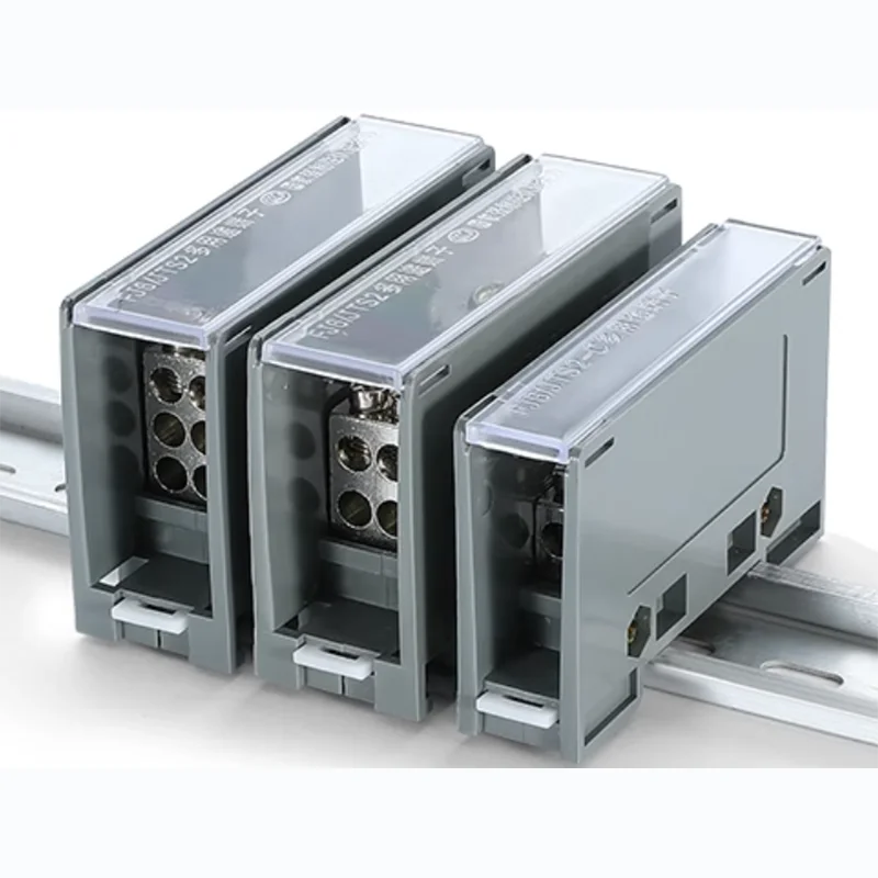 FJ6/JTS2 Rail Type Multi-Purpose Terminal One-in Multi-out Hole Type Wiring Splitter Zero Line Emptying Open Box High Current