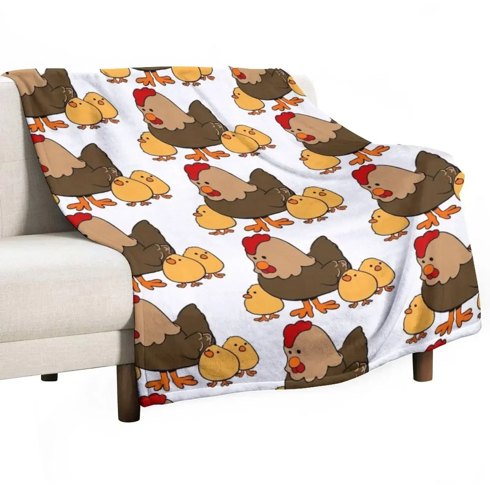 Hen and Chickens Throw Blanket Winter beds Plaid Furry For Sofa Thin Decorative Beds Luxury Thicken Blankets