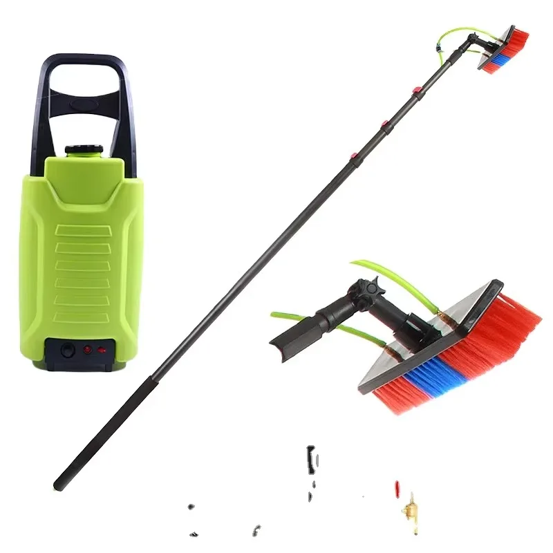 Expansion tool water supply adjustable telescopic rod with cleaning brush for window cleaning