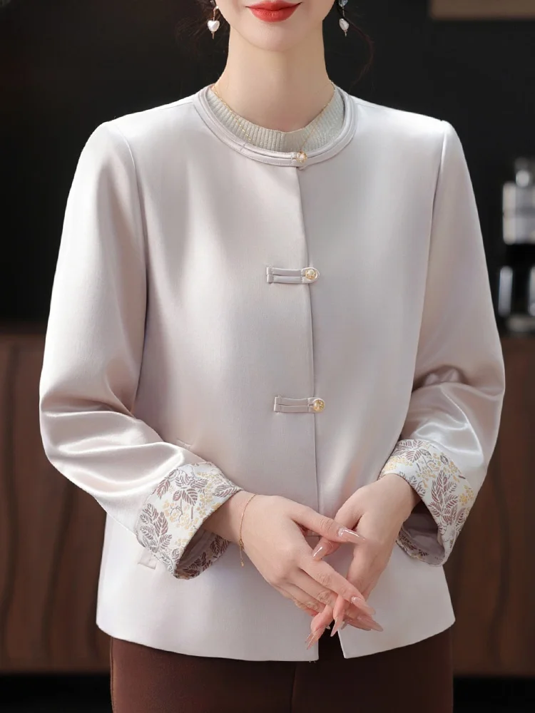 

New Chinese Sle Spring Outerwear Women's Tang Suit Middle-Aged And ly National Trend Faionable Loose Fit Embroidered