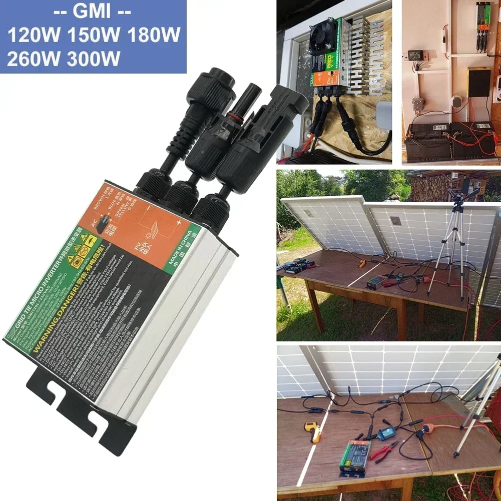 

New 120W-300W Grid-Tie Inverter Input Voltage DC26-46V To AC120V/230V 50/60HZ Home Use 65 Accessories