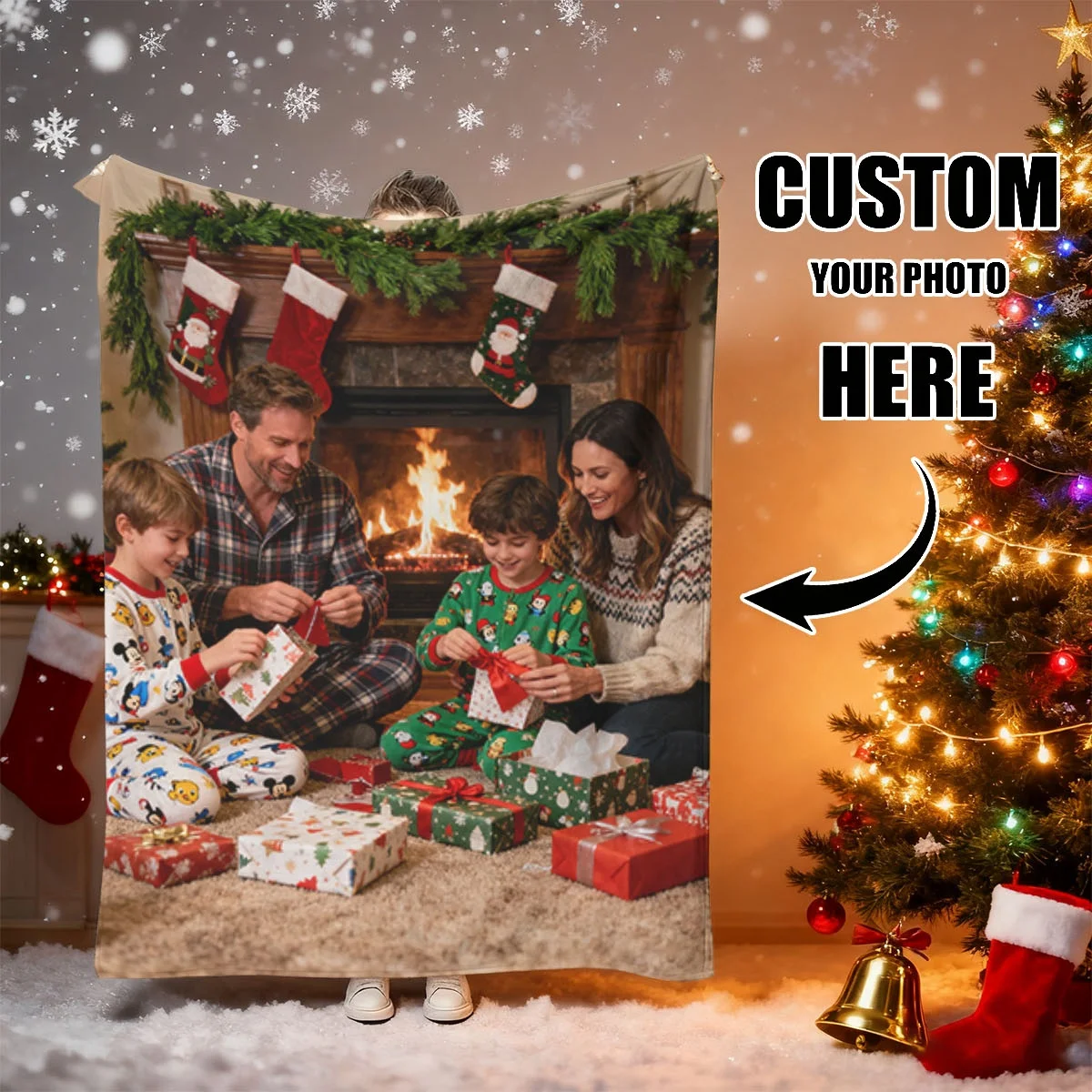 Benutzerdefinierte Weihnachts-Paar-Jubiläums-Flanelldecke – mit personalisiertem Datum + Weihnachtsmuster, konstante Temperatur, warm, maschinenwaschbar, nicht verformbar, geeignet für Bett im