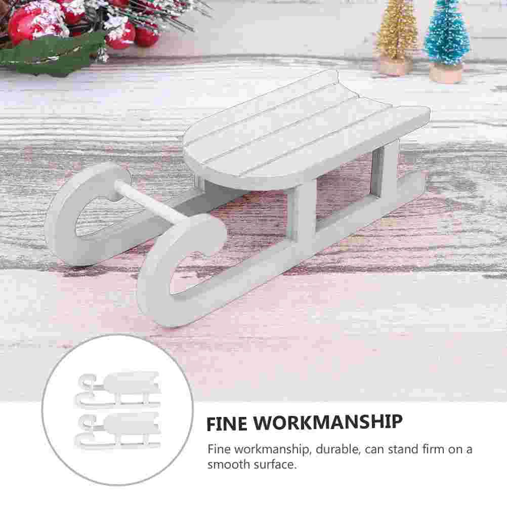 Christmas Sleigh Ornaments Sled Adornment Wooden Xmas Decoration Decorations Desktop Outdoor