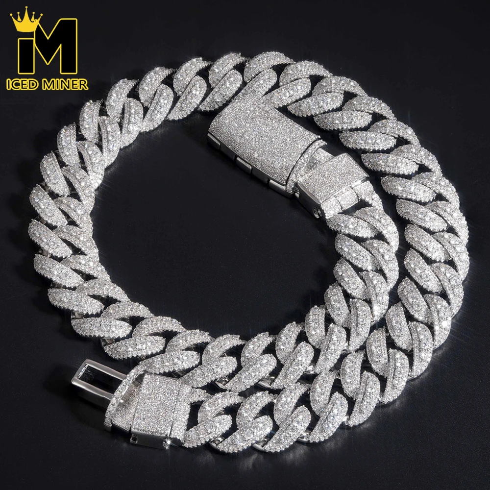 Icedminer 22mm Bubble Iced Out Cuban Link Chain Necklaces For Men Women Brass Zircon Hip Hop Jewelry Free Shipping