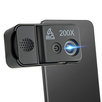 200X Phone Microscope Lens，LED/UV Lights & CPL Filter，Universal Phone Clip ，Pocket-Sized Science Tool for Kids/Adults (HD Zoom)