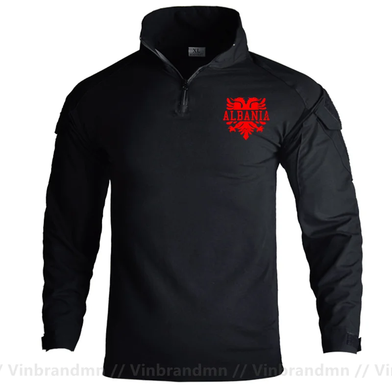 

Мужская армейская форма с длинным рукавом и дизайном флага Палестины, рубашка 1/4, хлопковые тактические футболки с застежкой-молнией Ripstop, одежда для охоты и рыбалки