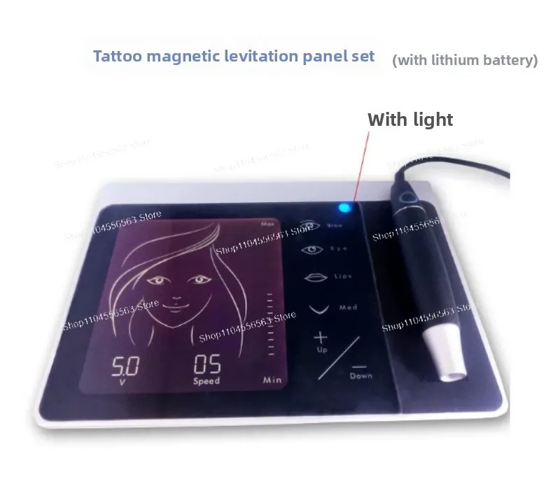 Microshading Permanent Makeup Machine: Digital Tattoo Device for Eyebrows & Lips – Gold/Silver Edition