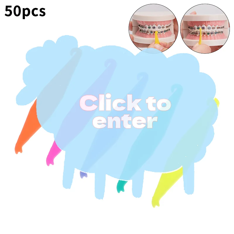 

50 Pcs Mixed Color Dental Orthodontic Disposable Elastic Placing Hook Elastomeric Ligature Tie Placer Tooth Care Tools