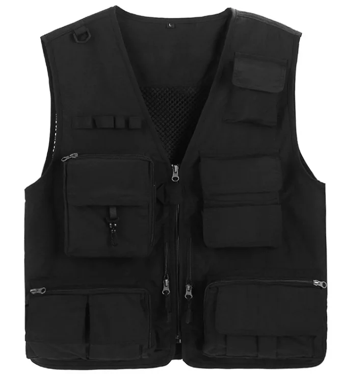 

Men's Multi Pocket Outdoor Work Hunting Fishing Travel Photography Sleeveless Jacket Quick Breathable Mesh Sports Men's Breathab