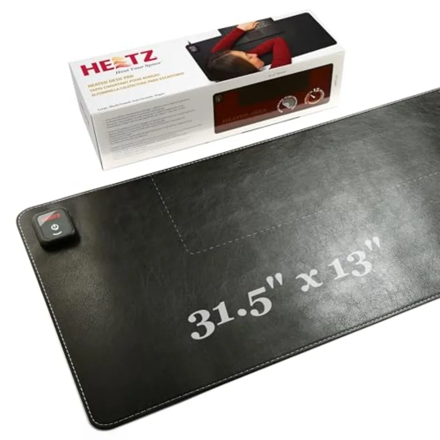 

Heated Desk Pad Large Black for Office Use Thermal Mat with Adjustable Temperature and Soft Touch Surface