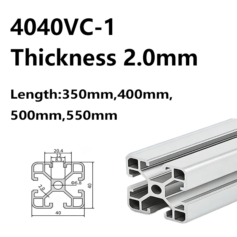 Thick Sturdy 4040 VC Aluminum Profile Extrusion 350mm-550mm Length Linear Rail For DIY 3D Printer Workbench CNC