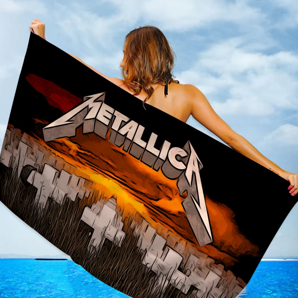 Rock M-Metallicas Beach Towel For Kids Personalized Bath Towel Pool Towel Vacation Gift Picnic Towel Party Gift