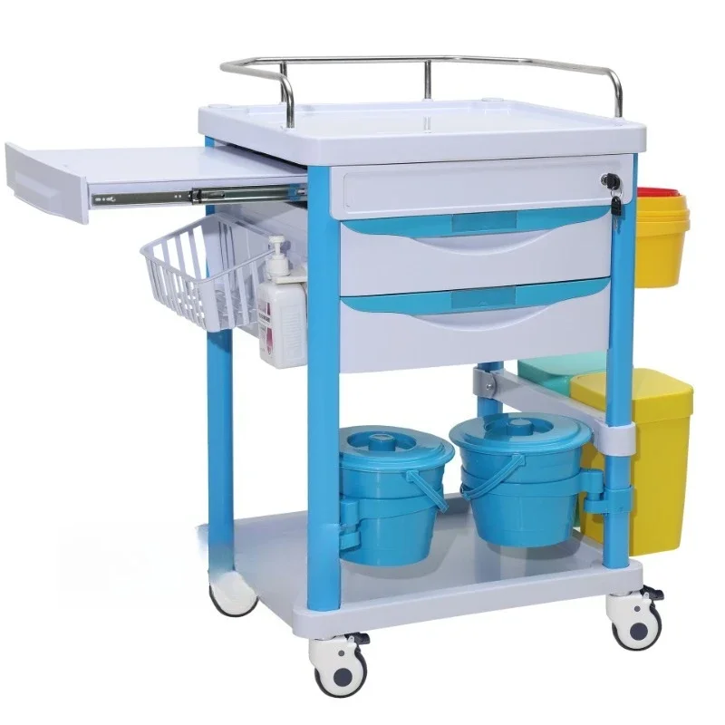 

Многофункциональная тележка из АБС-пластика для доставки лекарств, смены медикаментов, экстренной помощи, лечения и инфузий.