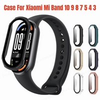 2in1 Screen Protector Case For Xiaomi Mi Band 10 9 8 7 5 4 3 PC Full Cover Tempered Glass Bumper For Miband 7 8 9 10 Accessories
