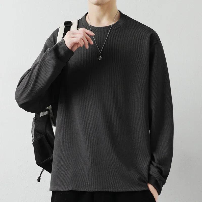 

Осень-зима, новые толстовки для мужчин, однотонные мешковатые модные пуловеры с длинными рукавами, мужские повседневные спортивные костюмы для мужчин