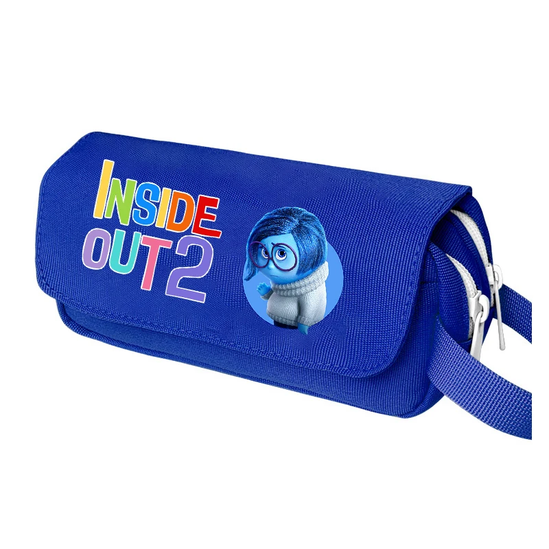 Inside Out 2 Student Stationery Bag Disney Cartoon Pencil Case Anger Joy Sadness Large Capacity Pen Pouch School Supplies Gift