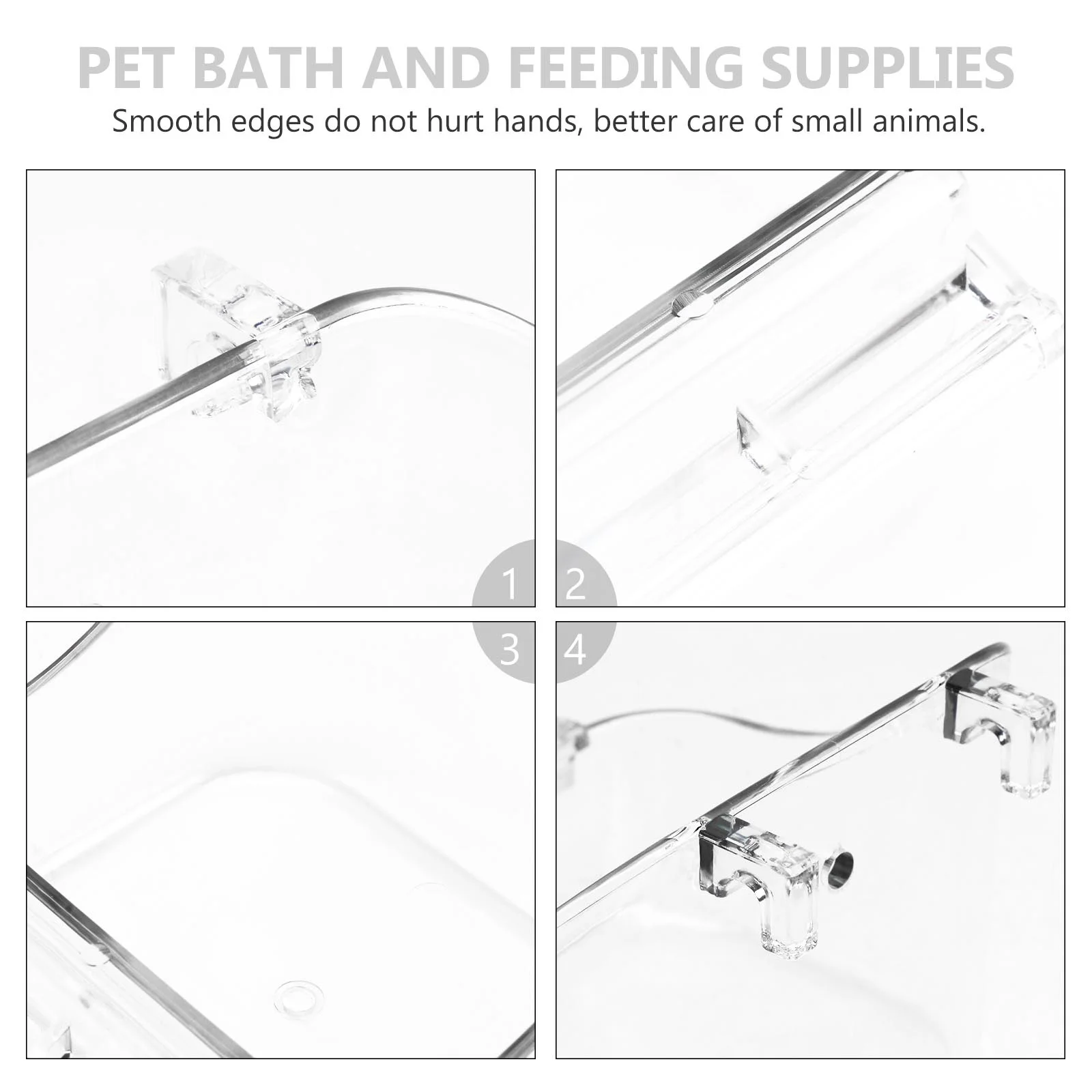

1Pcs Parrot Bird Bathing Basin Food Feeding Container Pet Cage Bath Shower Feeding Box Pet Bathing Basin Bird Food Box