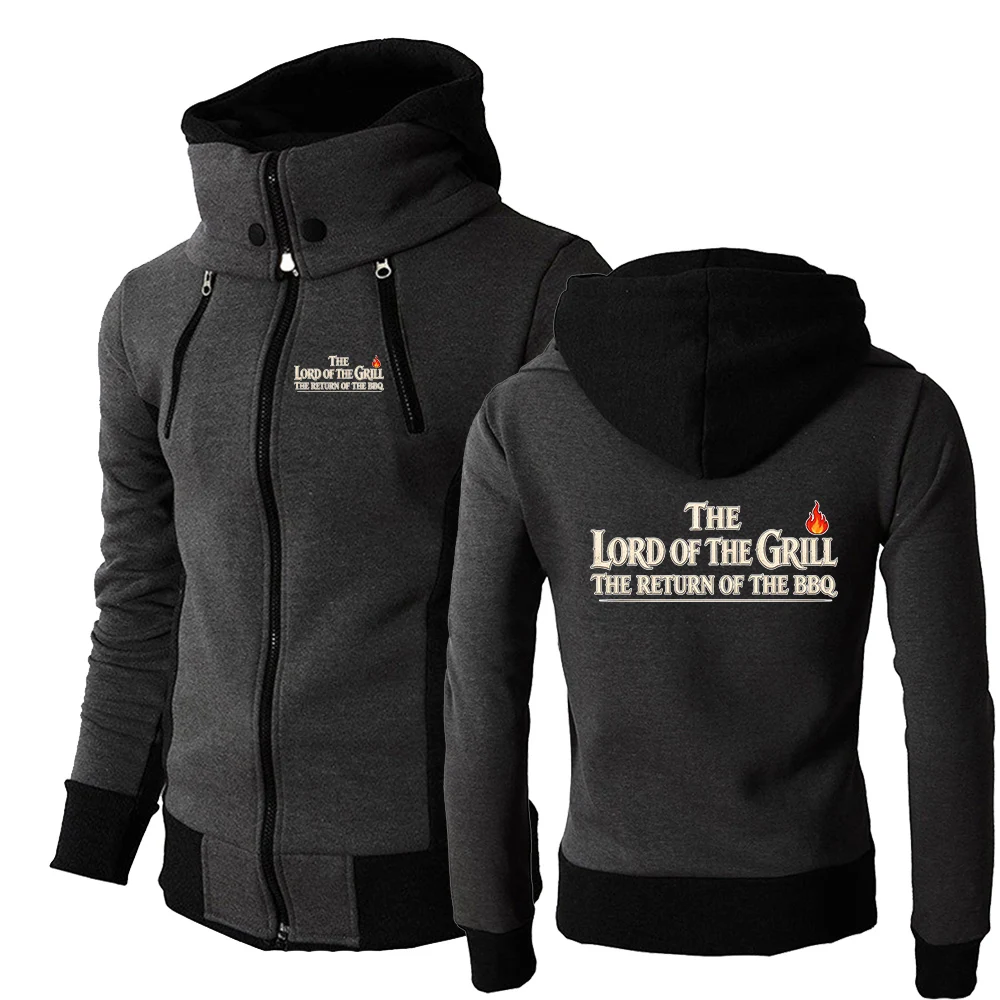 Lord Of The Grill The Return Of The Bbq Men's Hoodies Long Sleeve Sweatshirts for Men Zipper Hooded Mens Fashion Sweatshirt