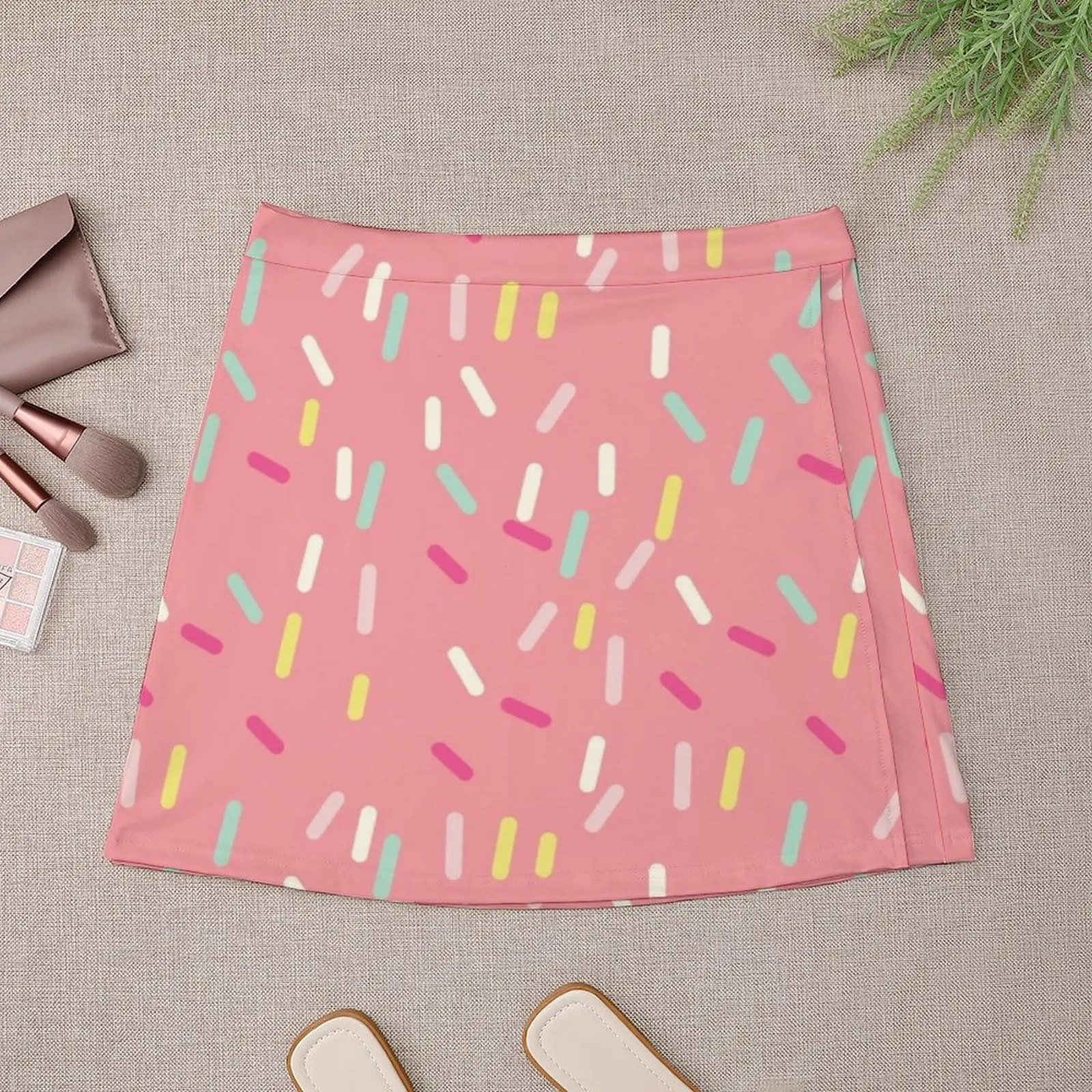 Sprinkles in Pink Mini Skirt skirts for women Skirt satin