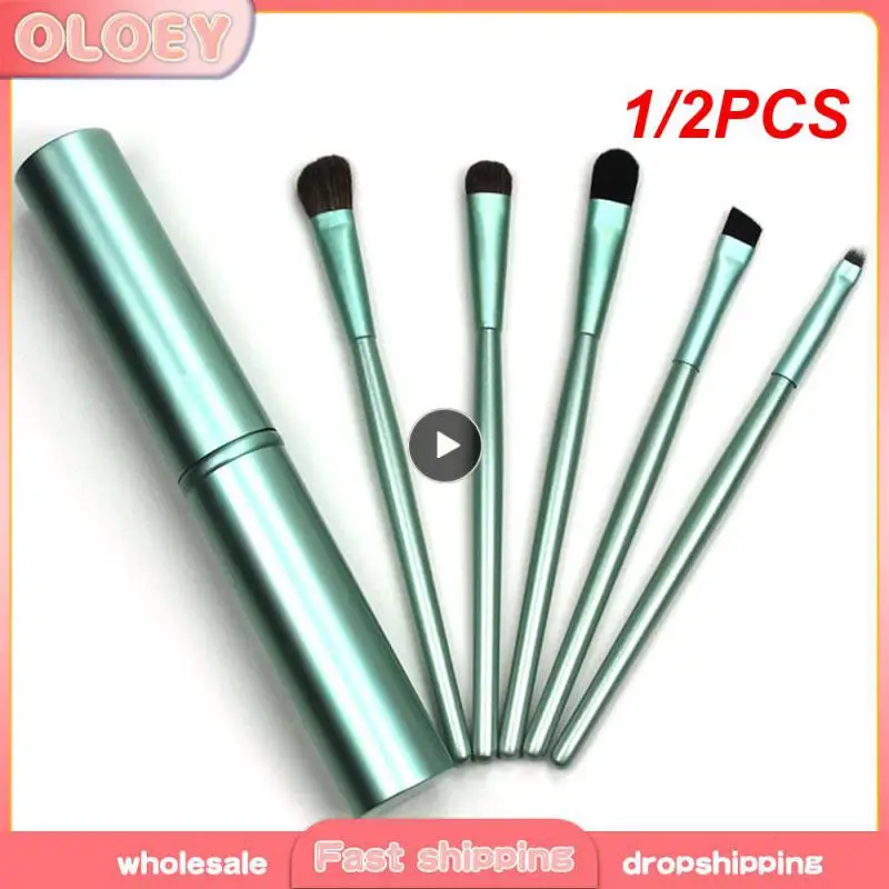 1/2PCS box Professional Travel Portable Mini Eye Makeup Brushes Set Smudge Eyeshadow Eyeliner pennello per sopracciglia pennello per trucco labbra