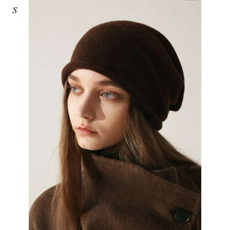 

Высококачественная японская шерстяная шапка-бини из 100% шерсти с эффектом помятости, осенне-зимняя, для мужчин и женщин, вязаная, однотонная