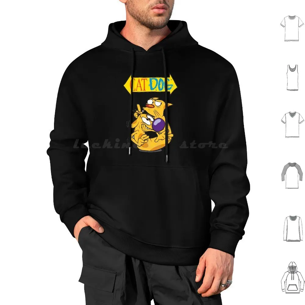 Hoodies Long Sleeve Nick Cat Dog Nostalgia 90s Cartoon Cartoons Nicktoons Retro Rockos Modern Life Tv Funny