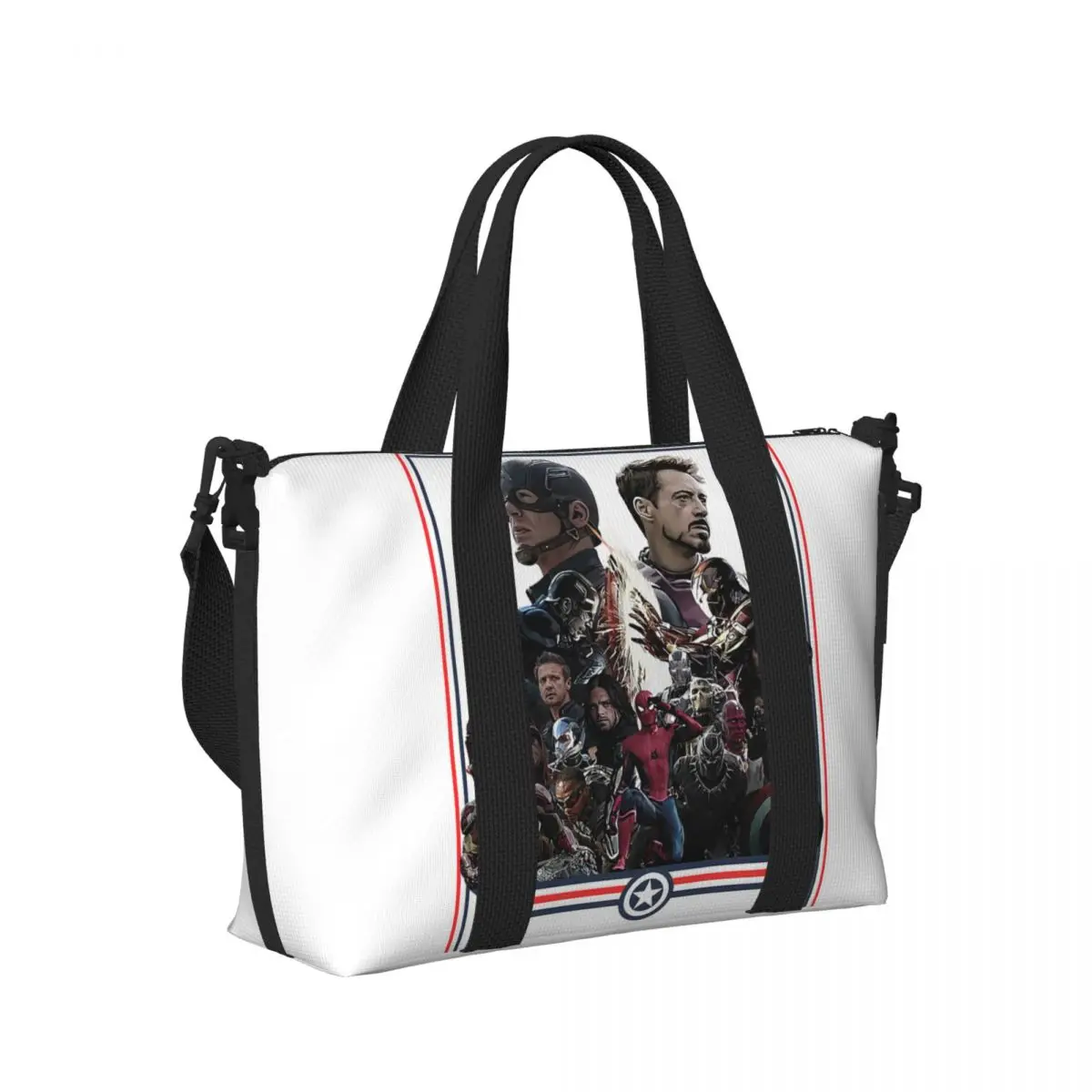 Custom Large Hulk Captain America Earth Superhero Tote Bag for Women Shopping Shoulder Gym Beach Travel Bag