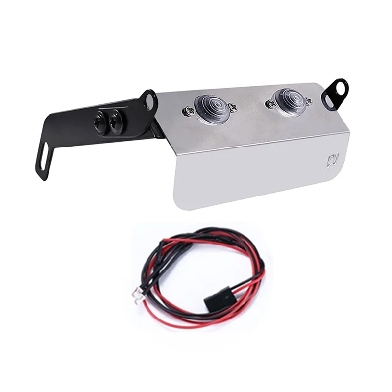 Chassis Armor Front Bumper Protector Plate with LED Light for MN78 1/12 RC Car Upgrade Parts Accessories