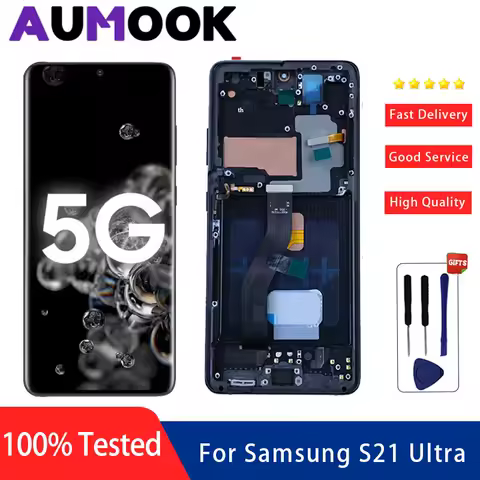 AMOLEDfor Samsung Galaxy S21 Ultra 5G Lcd Display Touch Screen with Fingerprints For Samsung S21 Ultra G998F G998B Display