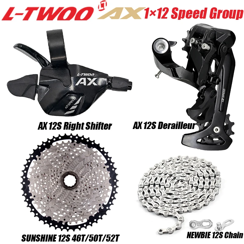 LTWOO AX 1X12S Groupset 12 Speed Shift Lever Ultlong Leg Rear Derailleur SUNSHINE Cassette 46T 50T 52T NEWBIE Chain For MTB Bike