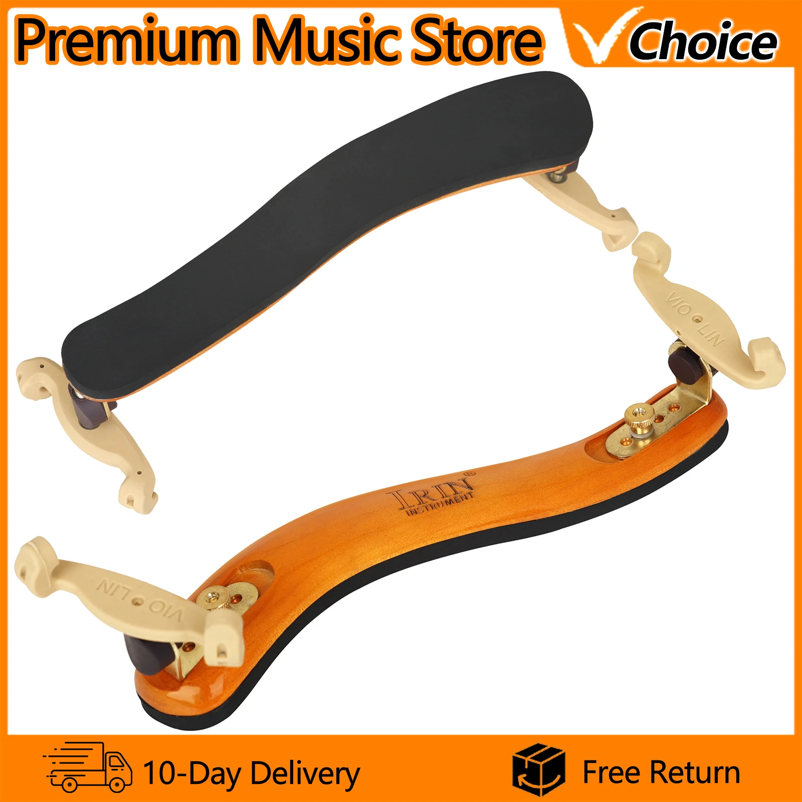 IRIN 3/4 4/4 Violin Shoulder Rest Adjustable Maple Violin Support Holder Soft Pad Stringed Instrument Beginners Accessories