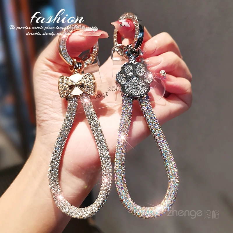 

Ремешок для мобильного телефона с бриллиантовым кольцом для женщин, изысканный и высококачественный, универсальный чехол для телефона с защитой от потерь на открытом воздухе