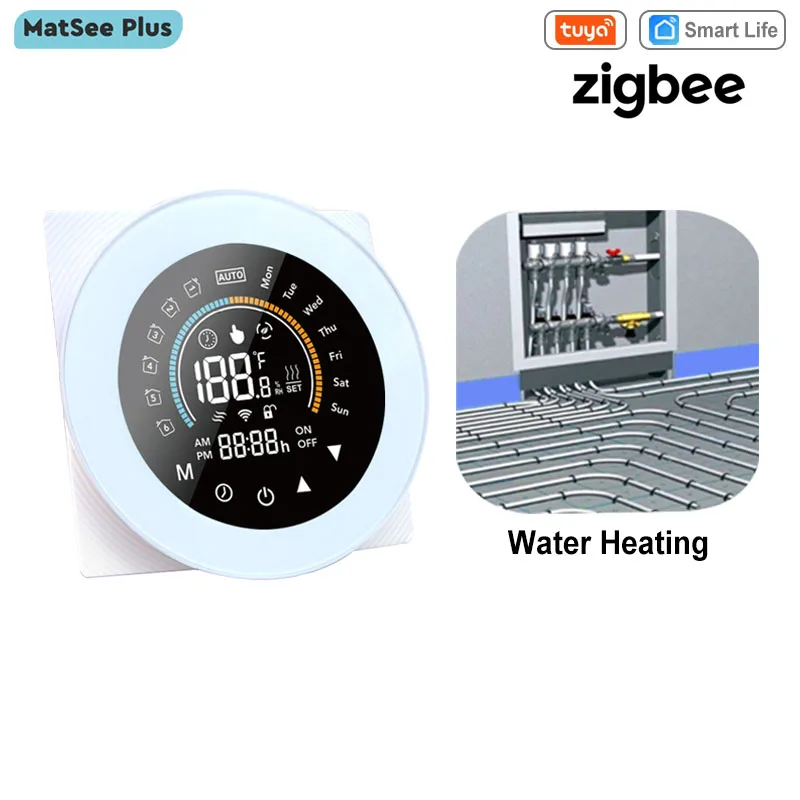 

Tuya Smart Life ZigBee Thermostat Controller Switch Water Gas Boiler Heating 110V 240V Support Alexa, Google Home