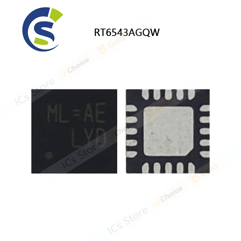 2-5PCS 100% New RT6543AGQW RT6543A ML=4L ML= QFN-20 Chipset