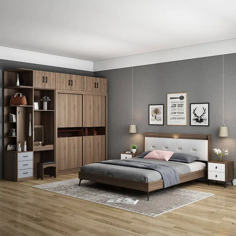 Wood Nightstand Bedrooms Sets Decoration Comforter Luxury Full Set Bedroom Set Bases Storage Bedframe Camas Y Muebles Furniture