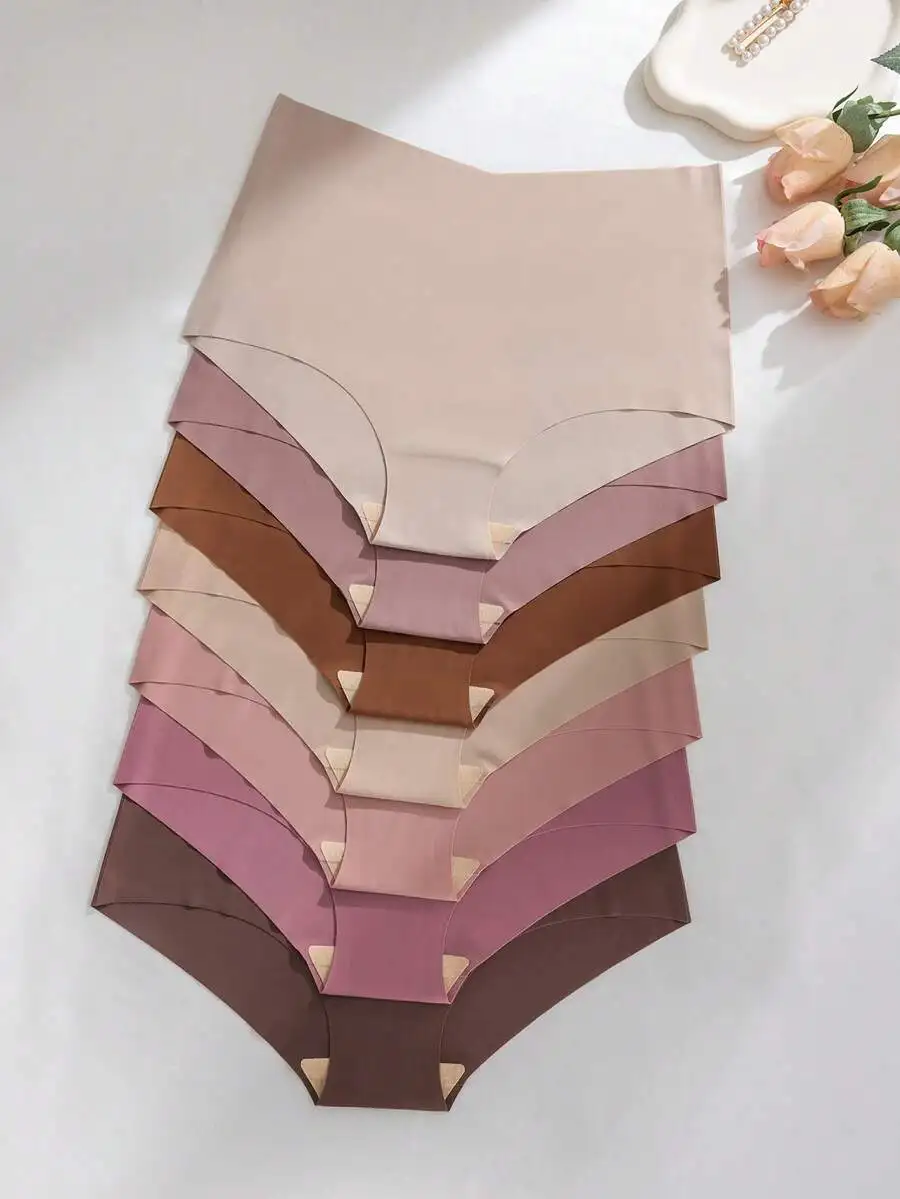 

7pcs Women High Waist Seamless Breathable Thin Briefs Comfortable Underwear Set