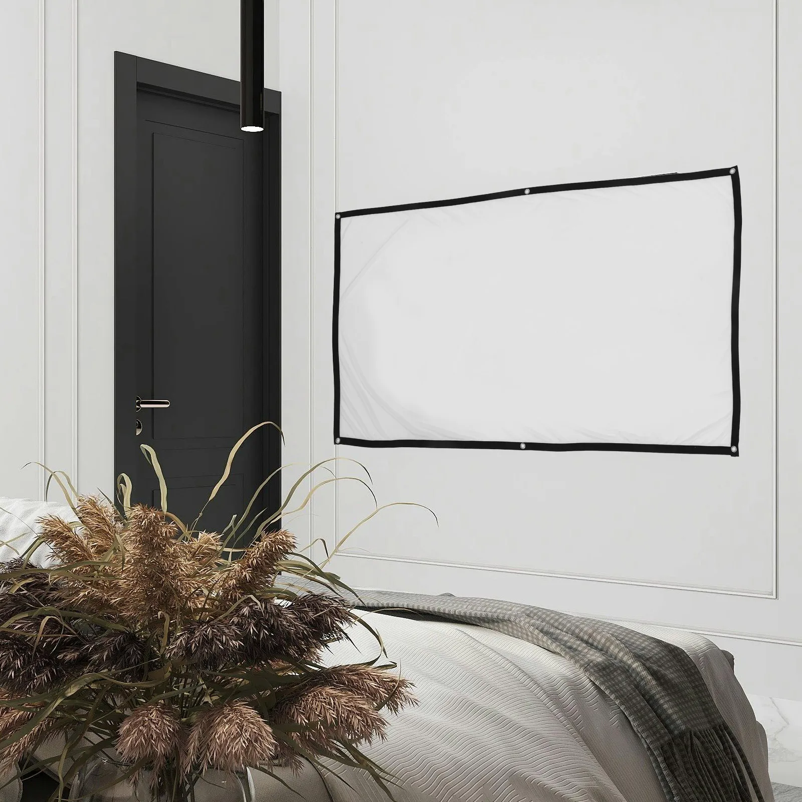 

Projector Screen Polyester Material Reinforced Durable Indoor Outdoor Classroom Party Office Portable Foldable Easy