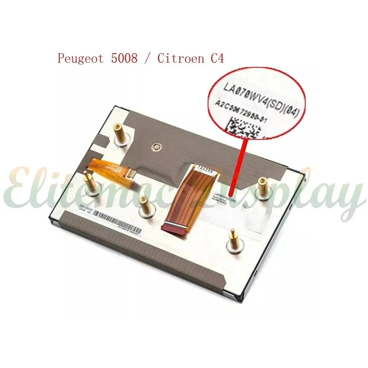 

LA070WV4 (SD)(04) 7-дюймовый ЖК-дисплей для Mercedes Citroen C4 Peugeot 5008 DS5 CID Ремонт навигационной аудиосистемы