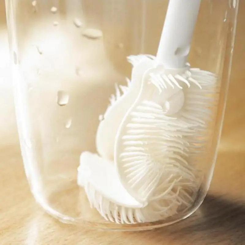 1pc Long Handle Foldable 360 Degree Brush Silicone Reusable For Bottles And Cups Glass Cleaning Comprehensive Cleaning view 2