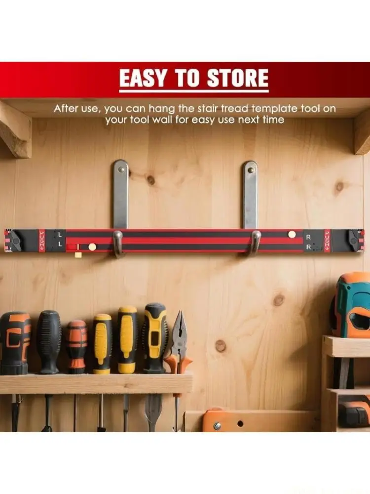 A2BE High Accuracy Stair Measurement Tool With Locking Side Block Aluminum ABS Stair Template Tool for DIY Installations