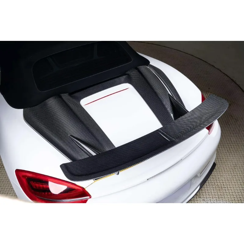 Dry Carbon Fiber Rear Trunk Wing Hump-shaped High Wing Spoiler Car Spoilers for 718 981 2012-2016 982 2017+