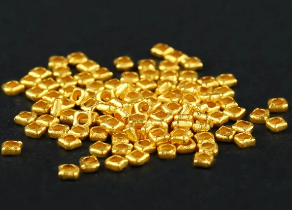 18k real gold spacers for diy bracelet gold stoppers au750 jewelry compoments  2.8x3mm