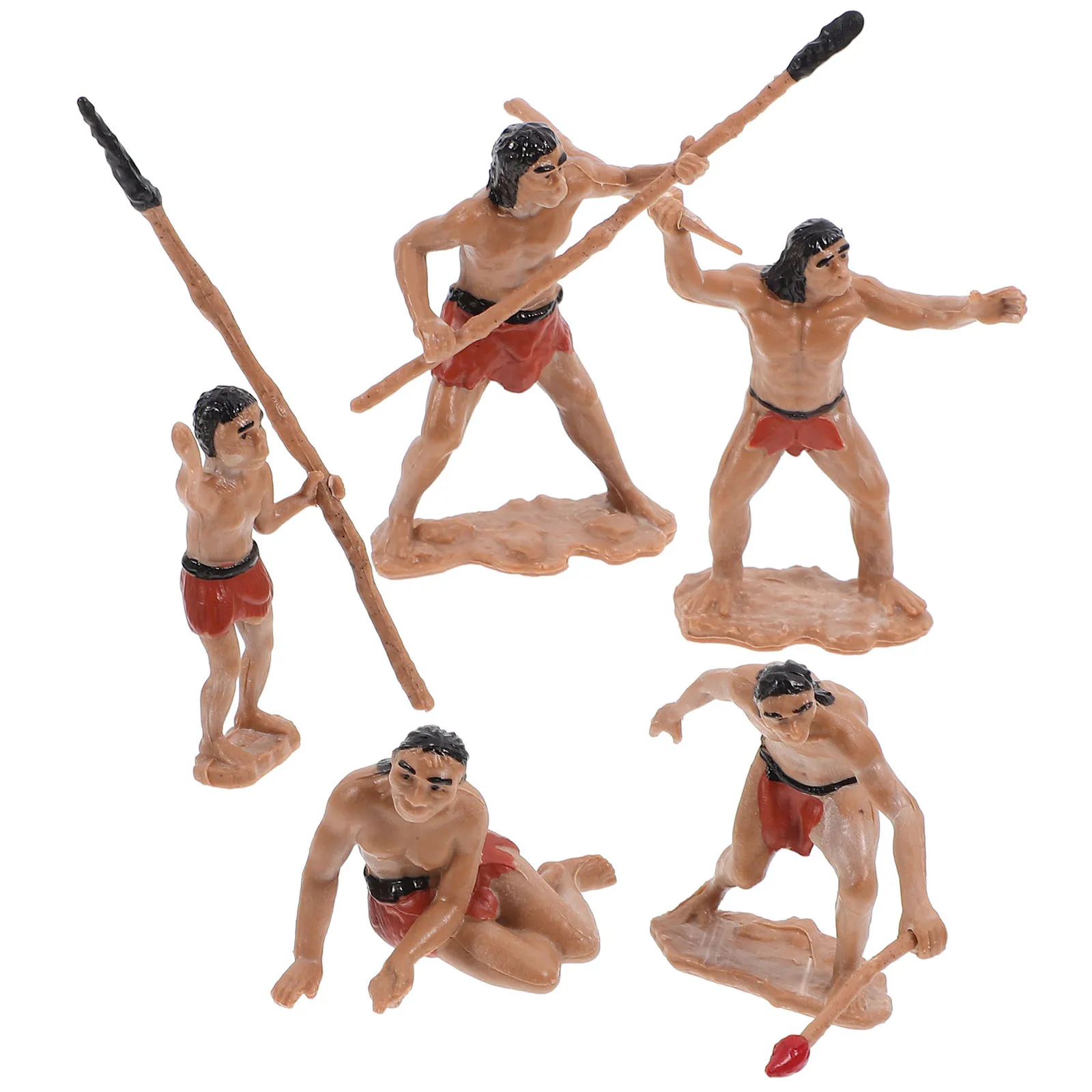 

1Set Miniature Primitive Men Farmhouse Models Durable ABS Material Garden Balcony Yard Micro-Landscape Decoration Bonsai Craft