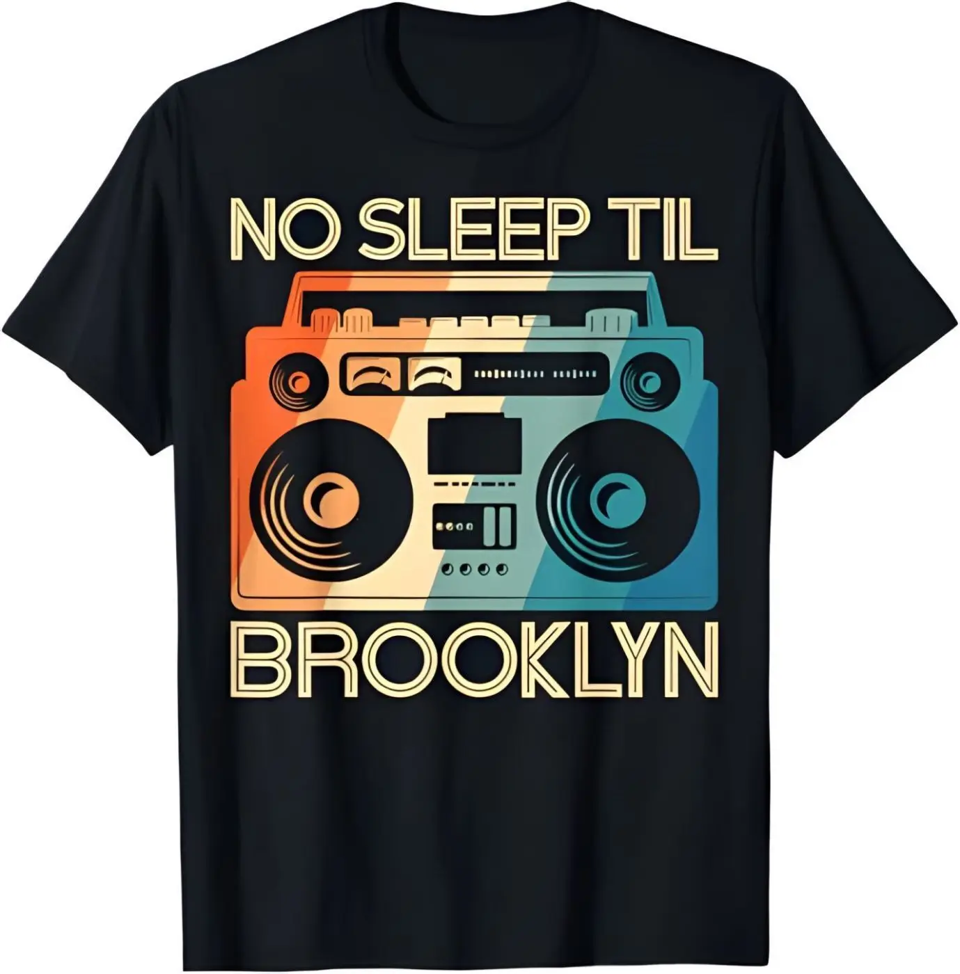 Cool Retro No Sleep Til Brooklyn, Old School Portable Stereo T-Shirt