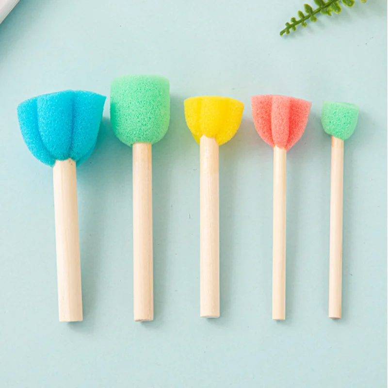 Multi-sized painting sponge brushes, round mushroom-shaped stamps and sponge rods, suitable for graffiti and painting tools.