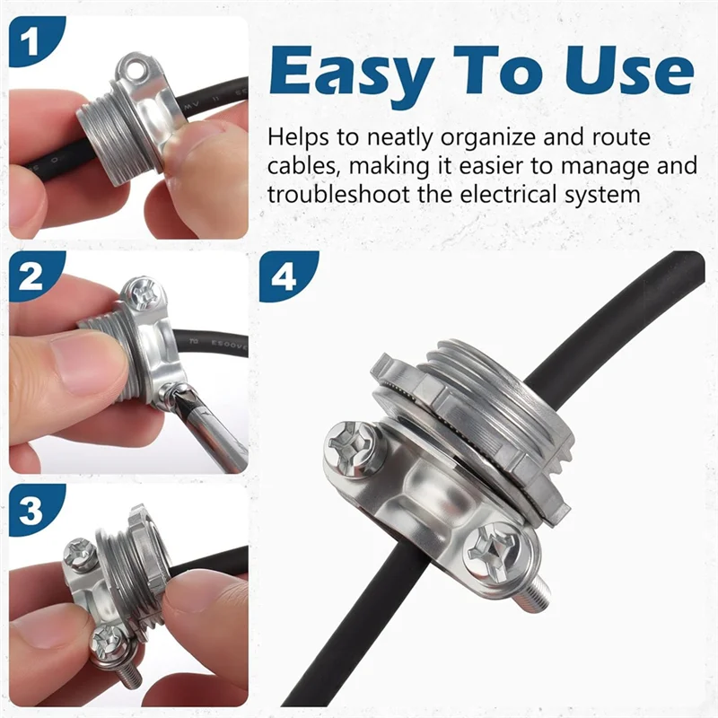 AA01-لكابلات NM، الأسلاك الكهربائية، سبائك الزنك 12 حزمة 1/2 بوصة موصلات كابل نوع المشبك، مشابك الأسلاك للقناة المعدنية