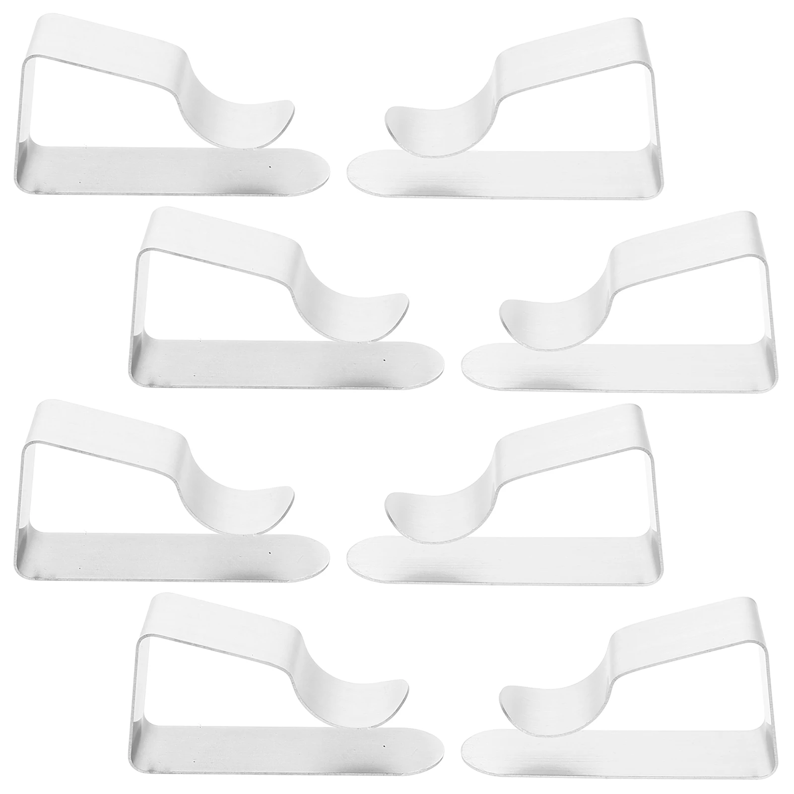 

8pcs Trapezoid Tablecloth Clips Stainless Steel One-piece Holders for Thick Tables Secure Grip Non-rusting Suitable